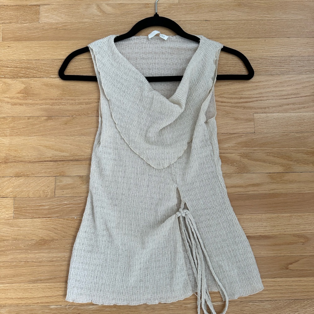 Zara Cream Sleeveless Blouse